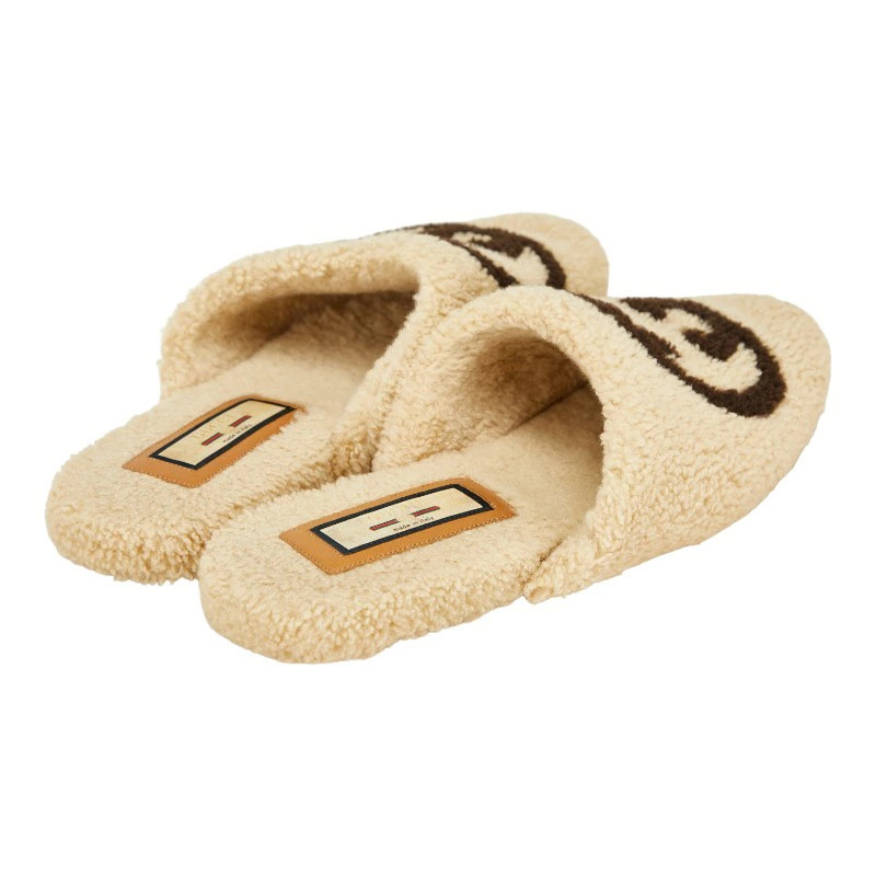 GUCCI Interlocking G Sandals Size: 9 Beige Brown Boa Women's GUCCI thumbnail 3