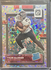 2022 Optic Rated Rookie Tyler Allgeier #278 Disco Prizm /125 RC Falcons