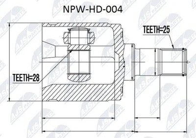 Antriebswellengelenk Vorderachse rechts NPW-HD-004 NTY für HONDA INTEGRA Coupe