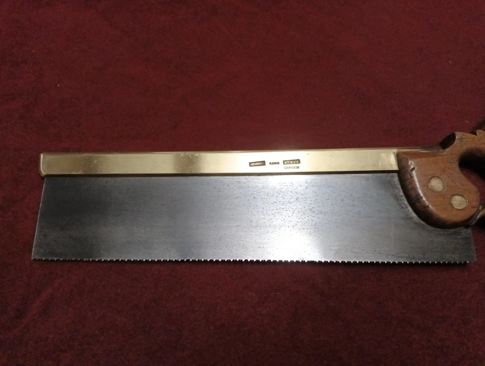 Vintage 14 Inch Brass Backed Tenon Saw I Hill Later Howell London 1842 -1863 - Image 2 of 4