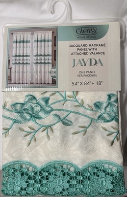 Glory Home Design Jacquard Macrame Panel with Attached Valance Jayda One Panel 1