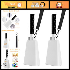 2 Pack Large Cow Bells - 10 Inch Noise Makers for Sports, Events  Music