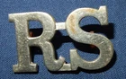 WW2 RS ROYAL SCOTS SHOULDER TITLE MILITARY BADGE GENUINE WORLD WAR II