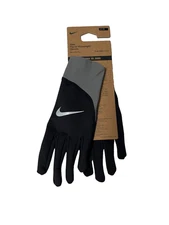Nike Running Gloves Mens Small Pacer Midweight Touchscreen Black Grey