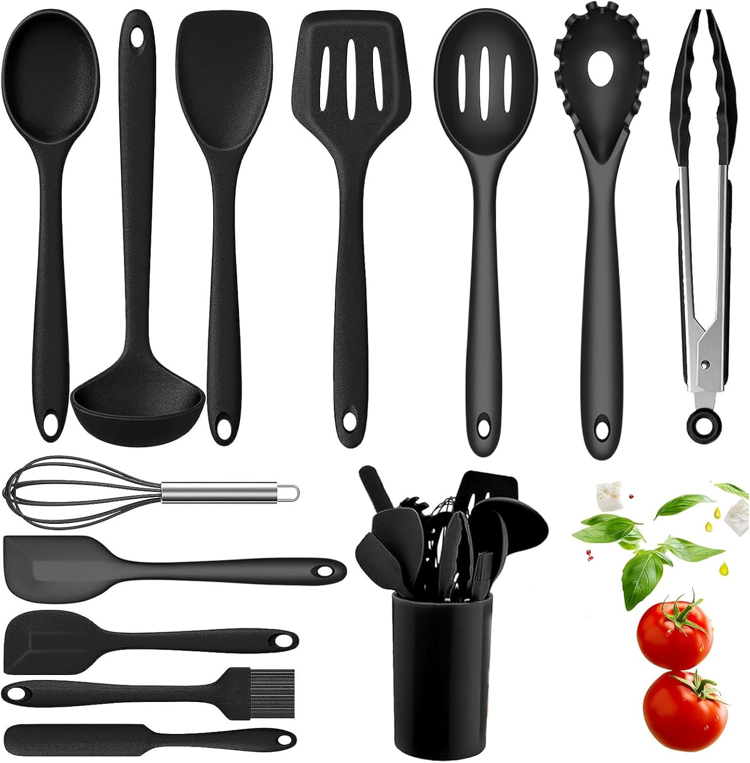 Set Mestoli Cucina Silicone 13 Pezzi - Accessori Cucina Anti-Graffio