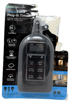 My Touch Smart Simple Set Plug-In Digital Timer #26898 Indoor & Outdoor