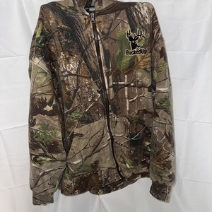 Bucked Up Real Tree Zip Up Hoodie Hunting Camouflage Size Large.
