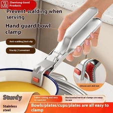 Hot Dish Plate Clip Anti-Scald Bowl Clip Gripper Ergonomic Handle Bowls Clamp