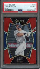 2022 Panini Select Red #134 Aaron Judge PSA 8 Serial #124/199  NY Yankees 0987