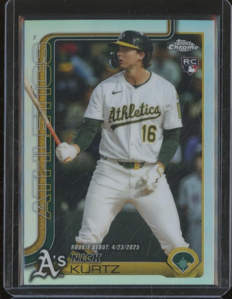 2025 Topps Chrome Update NICK KURTZ RC Rookie Debut Refractor Athletics JA829
