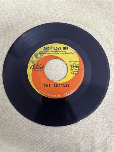 The Beatles, If I Fell/And I Love Her Vinyl 45 RPM 7 5235 HAC17