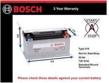 Battery fits ASTON MARTIN VANTAGE DB9 DB7 VANQUISH DBS RAPIDE Bosch 019