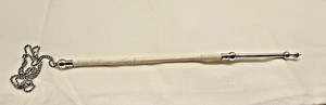 Antique Jewish Original Yad Torah Pointer with Carvings likely c1900s 14" w/ cha