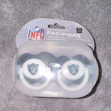 Baby Fanatic Oakland Raiders Orthodontic Pacifiers 2-Pack BPA Free Silicone