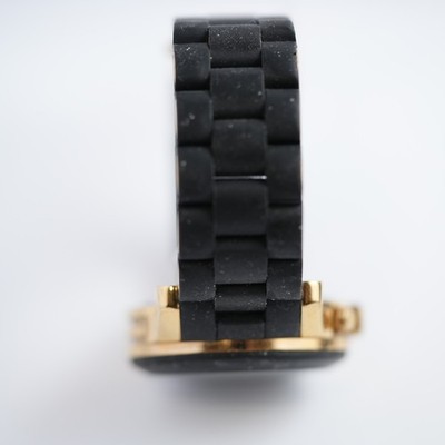 Michael Kors MK5191 Black Gold Rubber Chronograph Watch | eBay
