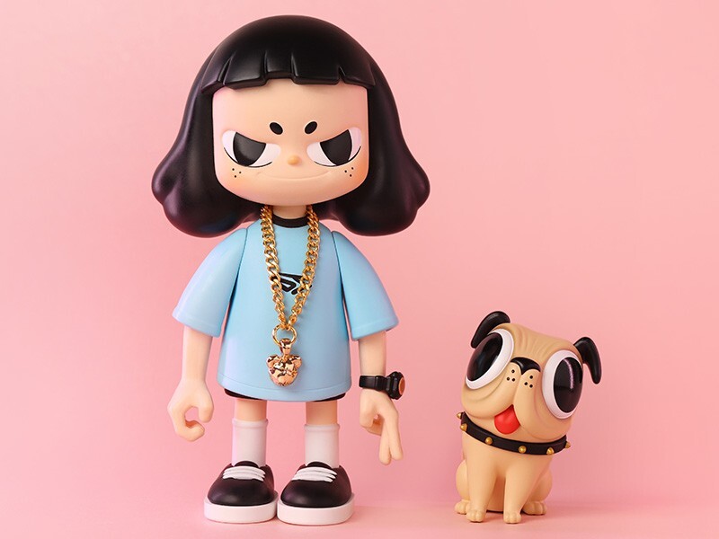 その他 POP MART VITA PINKY POP MART VITA PINKY BIG SIZE Figure H160mm with DOG Design