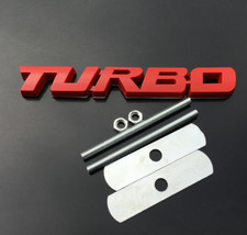 3d Red Metal Turbo T Car Auto Front Grill Grille Emblems Badge Decal Sticker