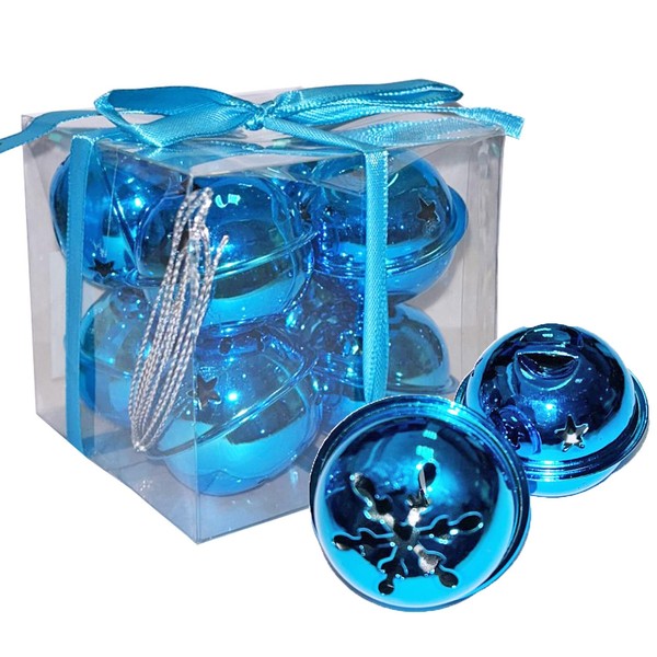 Weihnachtsdekoration 8Er Pack Schneeflocke 40Mm GlöCkchen Kugeln - Blau-image