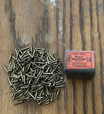 Antique Nails In Original Box Shoe Cobblers Brass 3/8” #16 Tack Point Mass USA