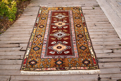 Türkischer Teppich 47 Zoll x 78 Zoll Vintage Teppich Milas Carpet 3 Fuß x 6 F...