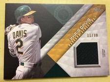2018 Topps Khris Davis Green Jersey Relic Material Card Series 2 #MLM-KD /99