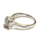 14k white gold .52ct round diamond fancy halo engagement ring 4.2g estate  7.5 — photo 6