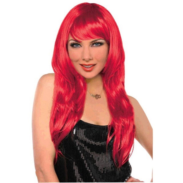 Glamorous Halloween Dress up Costume Hair Long Red Wig eBay