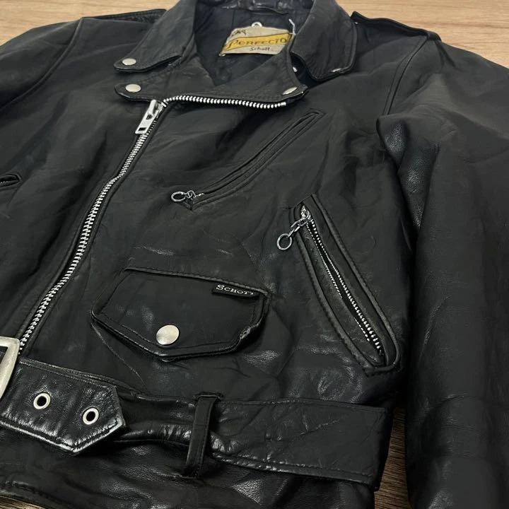 Excellent Schott jacket 80s T leather double rider 618 men USED