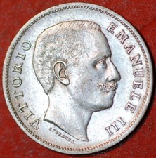 1906 Italy Lira Vittorio Emanuele III silver KM# 32