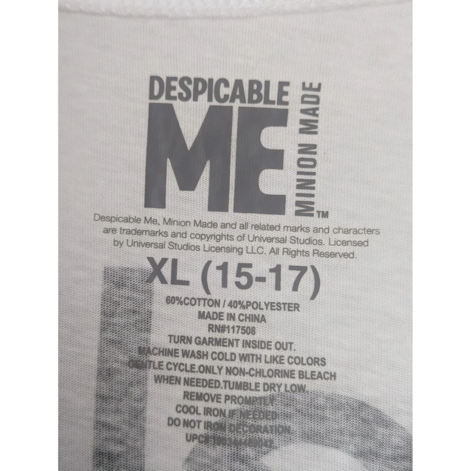 Despicable Me - Camisa Bello Manga Larga Hecha Minion Para Mujer Blanca Gris XL 15-17 Foto 4 de 4