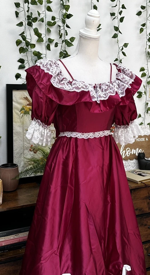 Vestido formal vintage años 80 danza encanto graduación mangas abullonadas Southern Belle XXS Foto 4 de 4