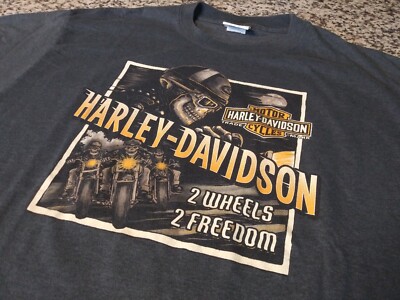 ARROWHEAD HARLEY DAVIDSON PEORIA, AZ Gray Tee Shirt Skull Rattlesnake Sz XL