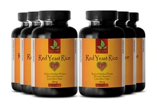 Red Yeast Rice Organic - Healthy Cholesterol Level - Heart Health (6 Bottles)