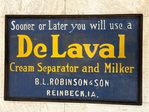 Antique 1900’s Delaval Cream Separator Smaltz Tin Sign Original Rare Milker Farm