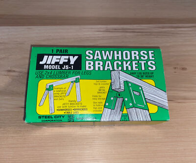 Jiffy Model JS-1 2x4 Sawhorse Brackets 1 Set Quickly Assemble Sawhorses Anywhere