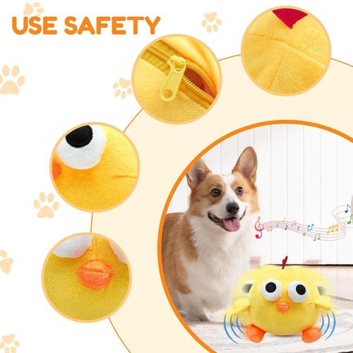 Active Moving Pet Plush Toy, Smart Interactive Dog Toy Pet Bouncing Balls, USB - Picture 4 of 7