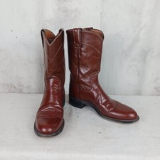 Chestnut Brown Leather Justin Roper Boots Made in the USA Women's Size 7 1/2
