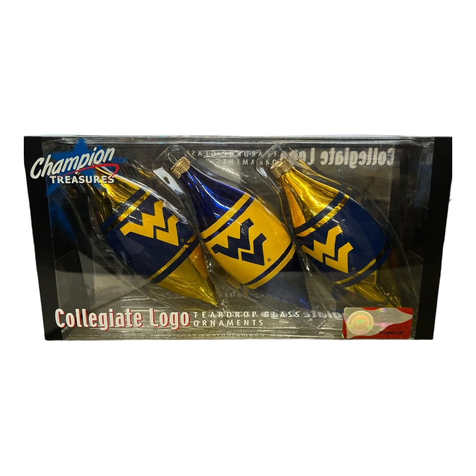 NCAA 3-Piece Glass Tear Drop Ornament Set - Image 2 of 3