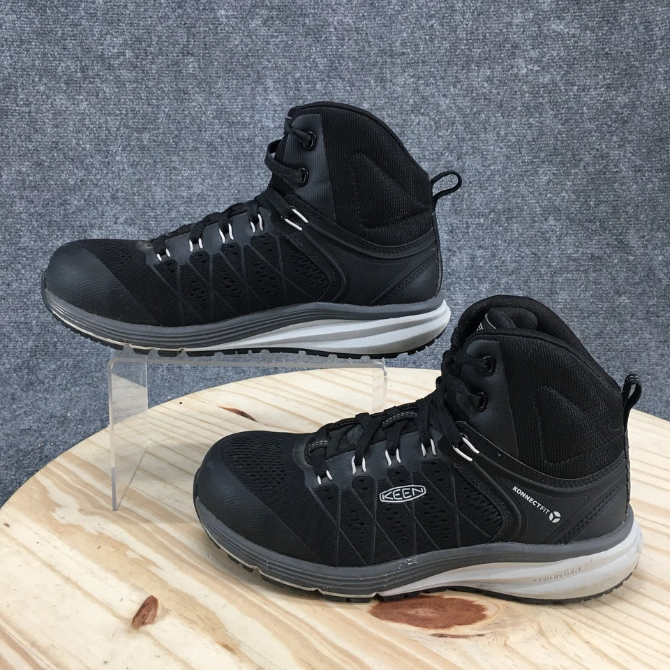 Zapatos KEEN para mujer 8M Utility Vista Energy Mid Zapatillas de trabajo Tela negra con cordones Foto 2 de 4