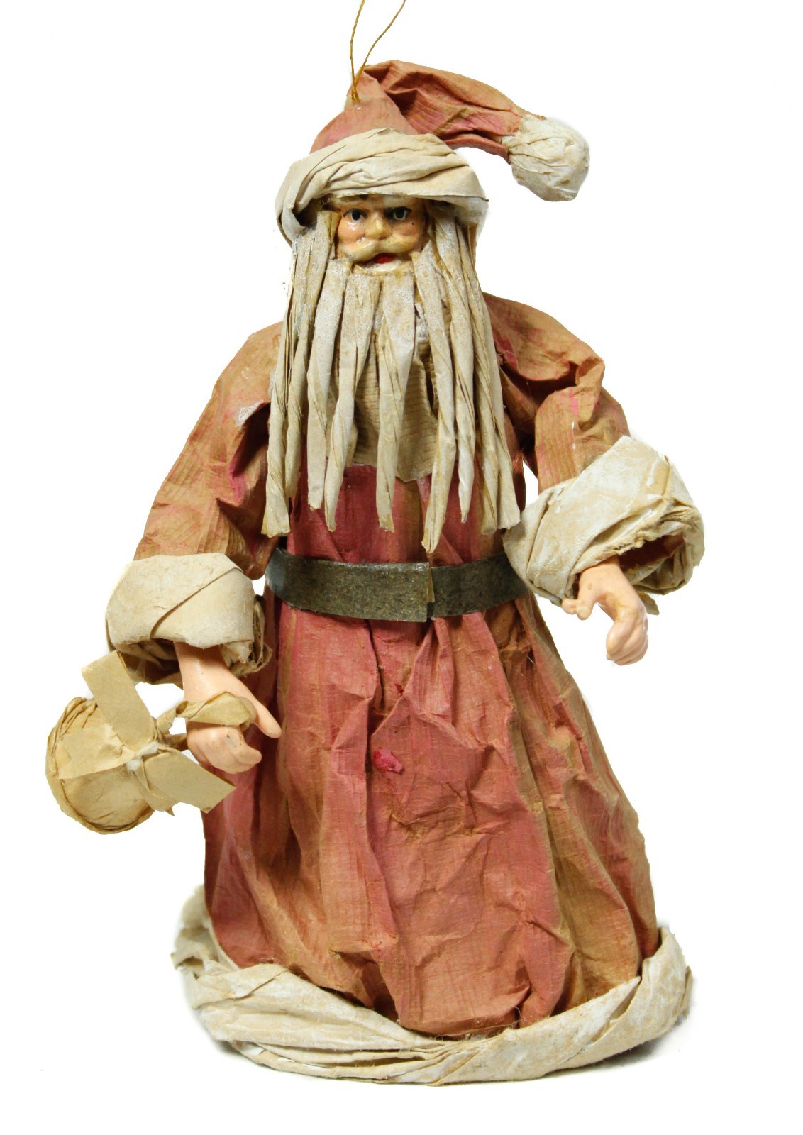 Vintage Paper Santa Claus Red White Christmas Ornament Holiday Decoration