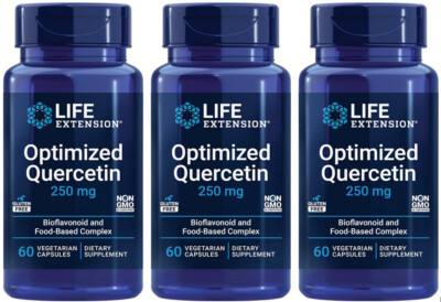 OPTIMIZED QUERCETIN CHOLESTEROL HEART HEALTH 250mg 180 Vege Caps LIFE EXTENSION