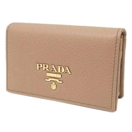 Authentic Prada Card Case Business Card Holder Vitello Grain Cameo Calf Pink