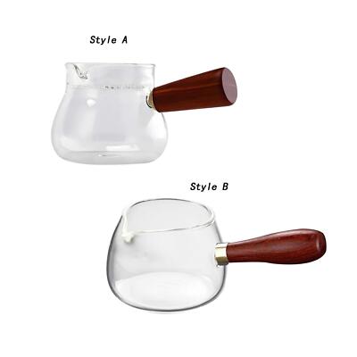 Glas Teekanne für Herdplatte Hitzebeständige Espressokanne Teekessel Seitengriff