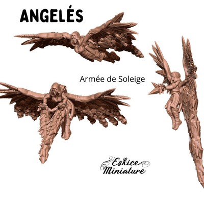 Eskice Miniatures Fantasy 28 mm-32 mm weibliche Engelskrieger (3er-Set)