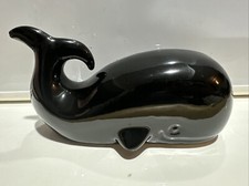 Whale, Adorable, Glass, Black Whale Figurine