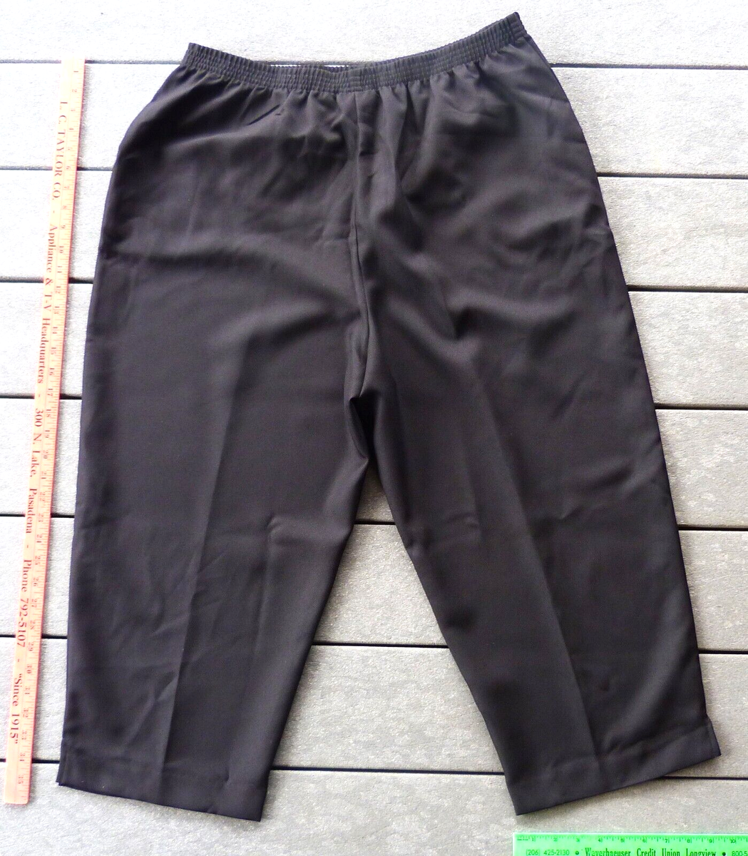 Black Polyester Women's Elastic Waist Pants by Blair size 20W 22 5