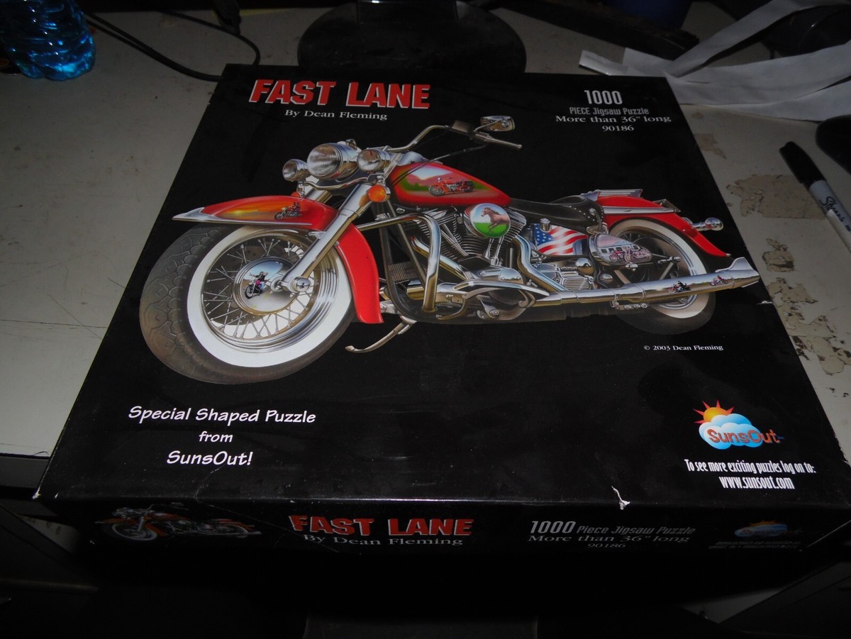 Fast Lane Motorcycle Jigsaw Puzzle SunsOut 1000 Pieces NEW 90186