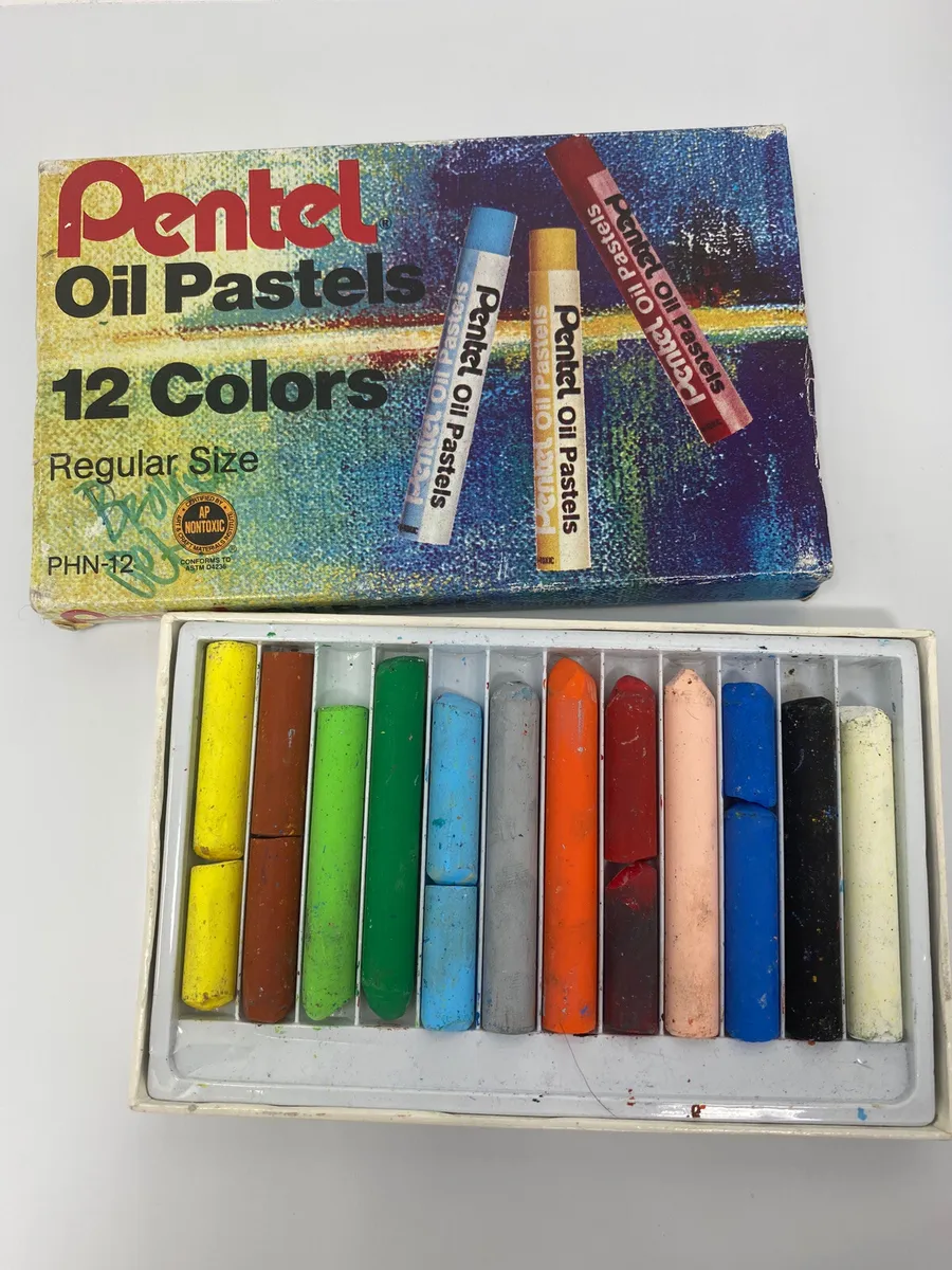 Set of 4 used Oil pastel and chalk pastel Pentel and more