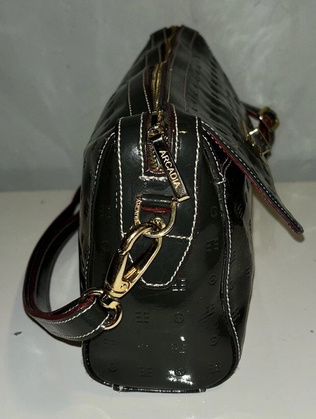 Bandolera de hombro ARCADIA Italia charol bosque verde oliva Foto 4 de 4