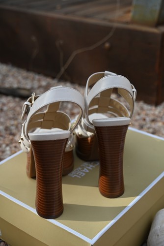 Michael Kors Jagger High Heel Platform Sandals AU Size 8.5 In Light Cream - Picture 7 of 15